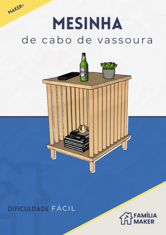 Mesinha de Apoio com Cabo de Vassoura